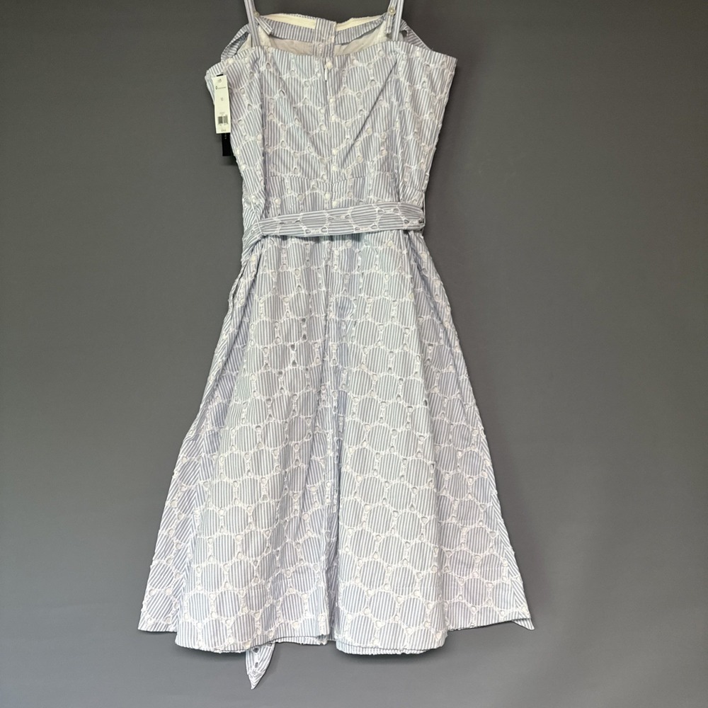NWT Banana Republic Sz 10 Light Blue Eyelet Removable Strap Cotton Sundress $139 - Picture 4 of 9
